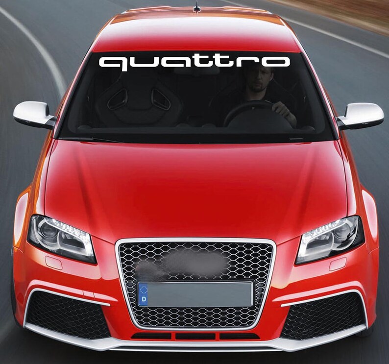 For AUDI QUATTRO Car Vinyl Sticker Windshield Banner JDM Decal Etsy