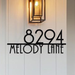 Metal House Number Sign: Powder Coated Steel Outdoor Address Plaque