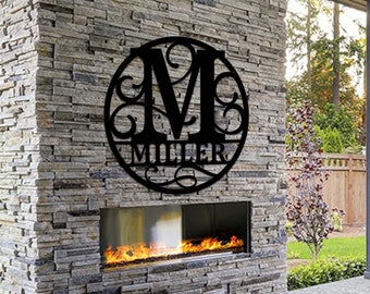 Personalized Family Name Metal Sign, Metal Monogram Sign, Last Name Sign, Housewarming Gift, Custom Metal Name Sign, Wedding Gift, Monogram