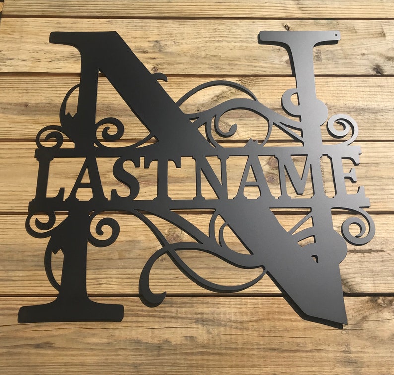 Last Name Metal Sign Family Name Sign Personalized Metal Etsy