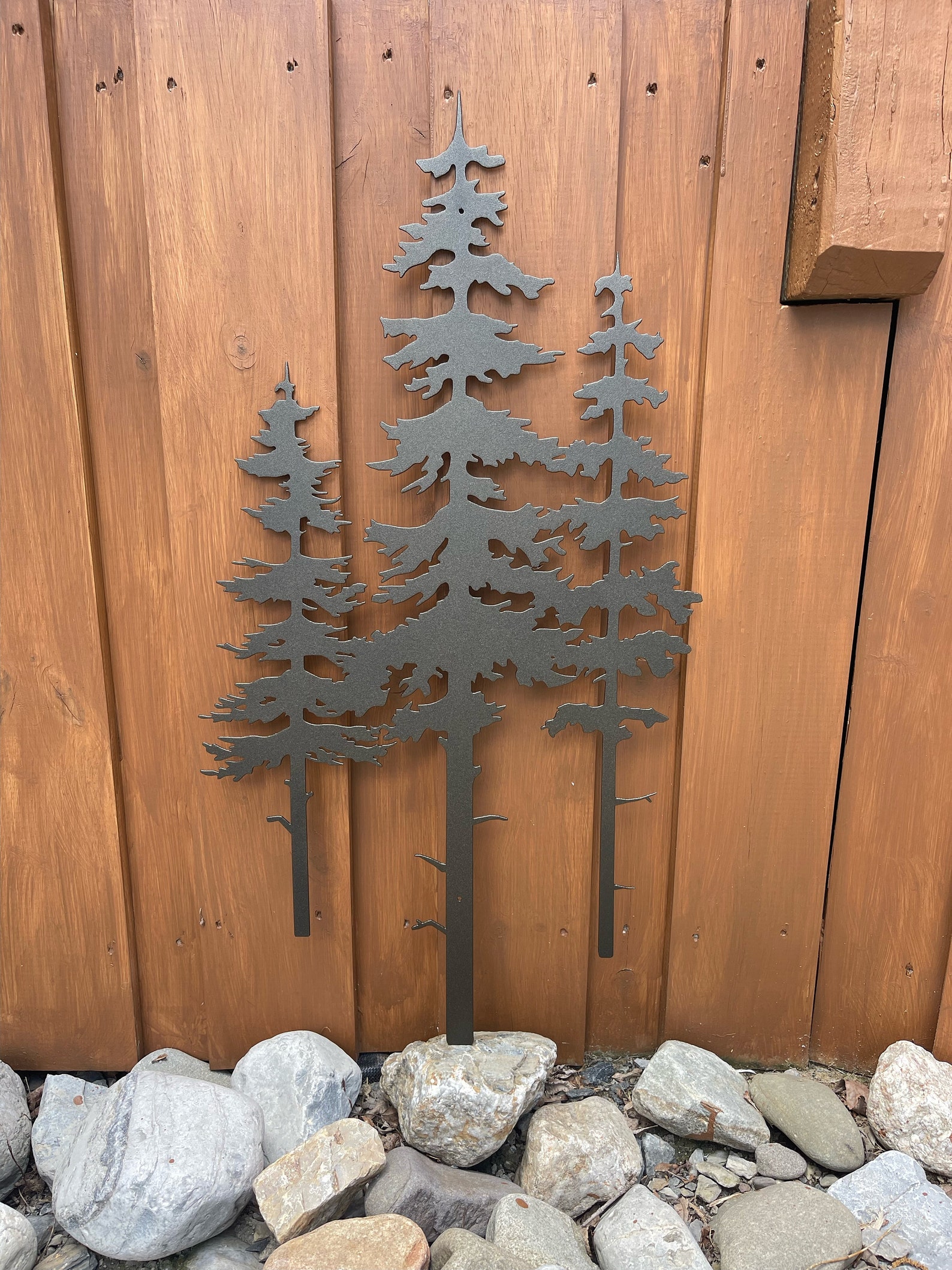 Pine Tree Metal Wall Art: Three Trees Nature Decor - Etsy