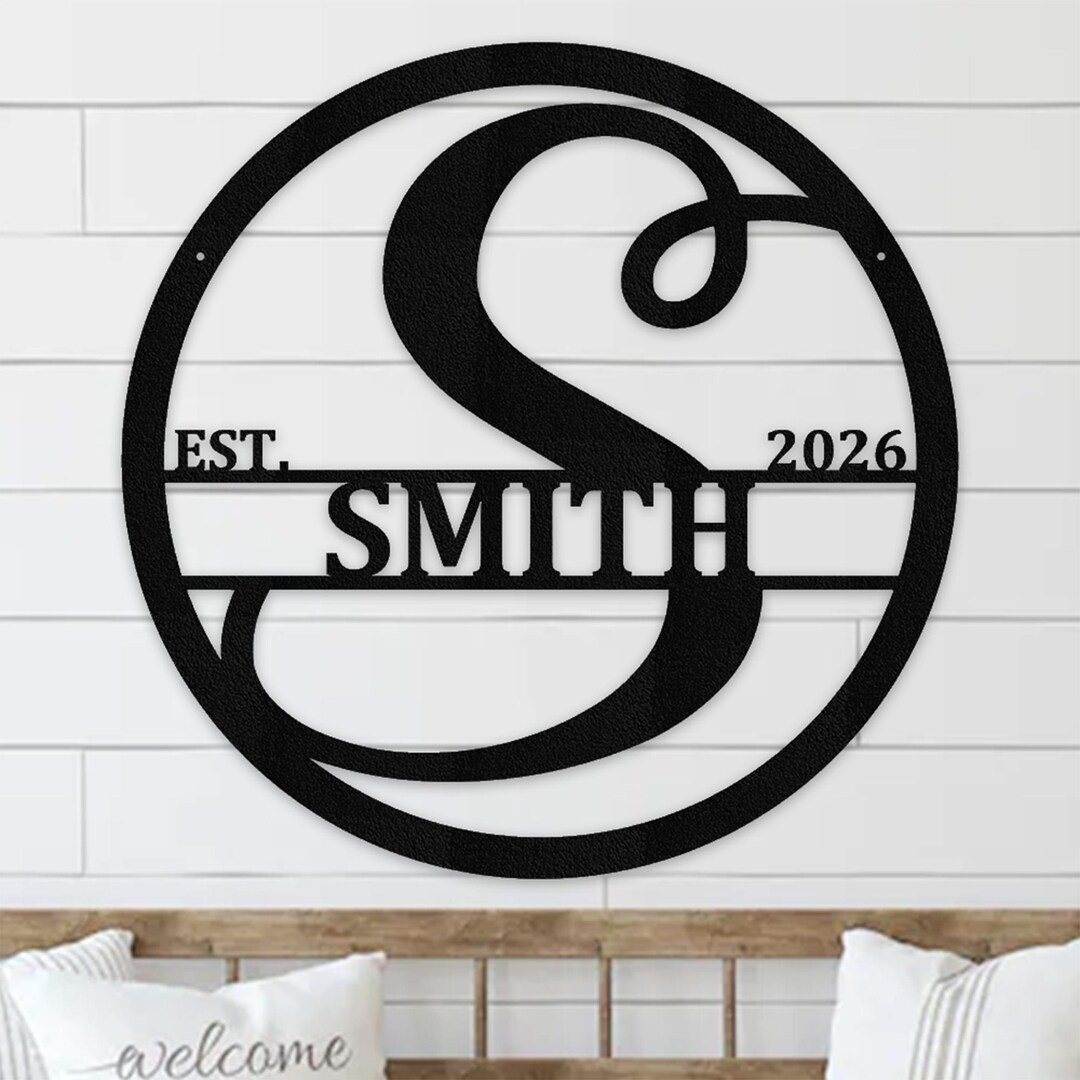 Personalized Metal Last Name Sign - Custom Family Monogram Decor - Etsy