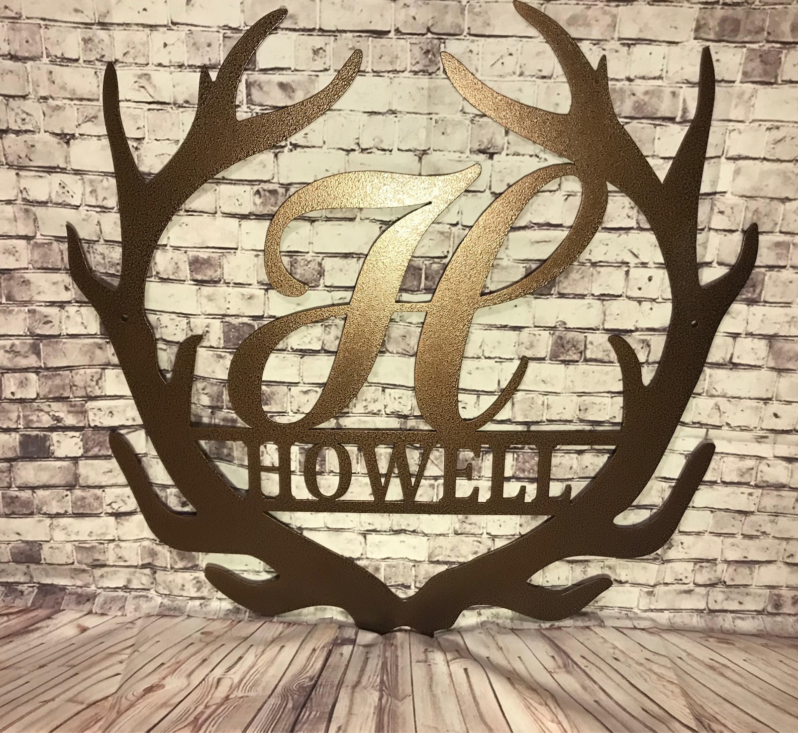 Antler Monogram Sign Made Out of 16 Gauge Steel Then Powder - Etsy