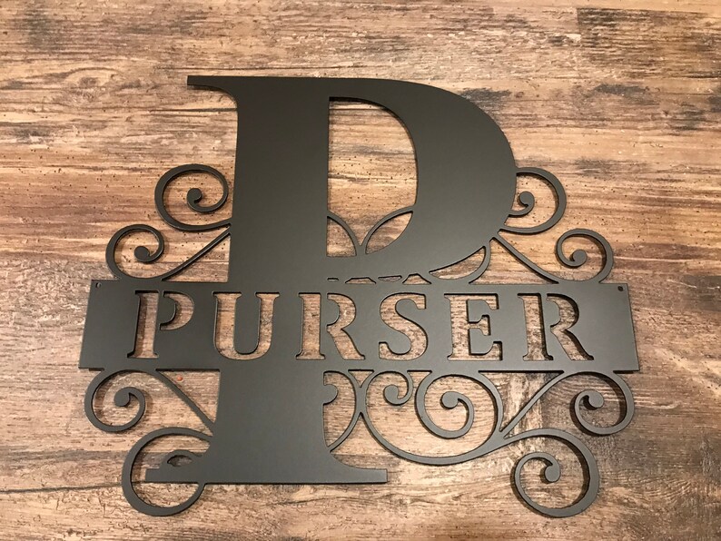 Personalized Metal Monogram Initial and Last Name Letter Wall Etsy