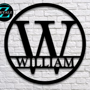 Personalized Metal Monogram Sign: Family Name Door Wreath