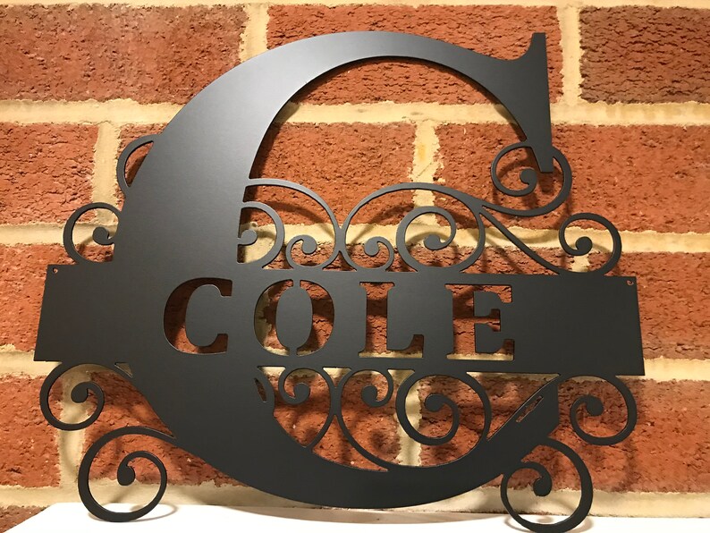 Personalized Metal Monogram Initial and Last Name Letter Wall Etsy