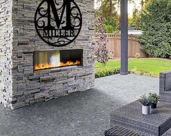Round Personalized Metal Monogram Sign. Wedding Gift. Family Name Sign. Outdoor Name Sign. Last Name Sign. Metal Sign. Front Door Custom.