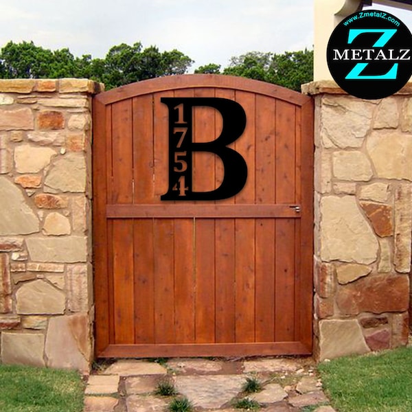 Personalized Metal Monogram Address Sign: Outdoor Family Name
