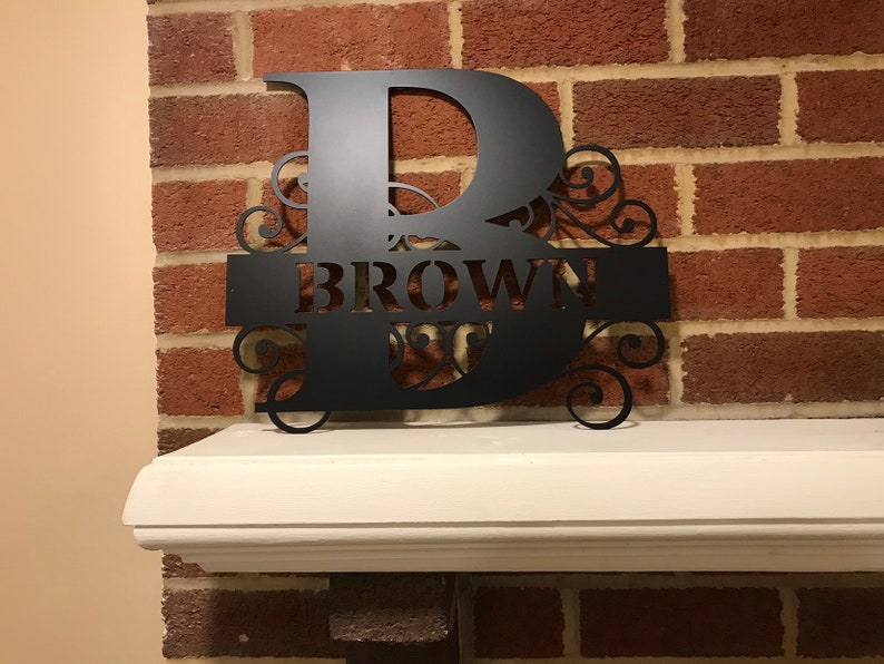 Personalized Metal Monogram Initial and Last Name Letter Wall Etsy