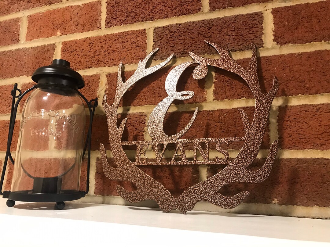 Antler Monogram Sign Made Out of 16 Gauge Steel Then Powder Coated in ...