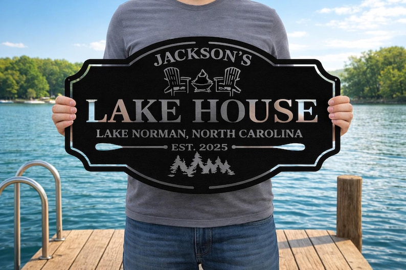 Personalized Lake House Metal Sign: Custom Outdoor Decor, Lake House ...