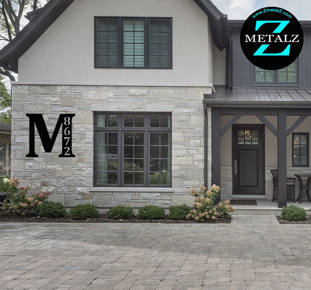Personalized Metal Monogram Address Sign, Outdoor Family Name Decor - Etsy