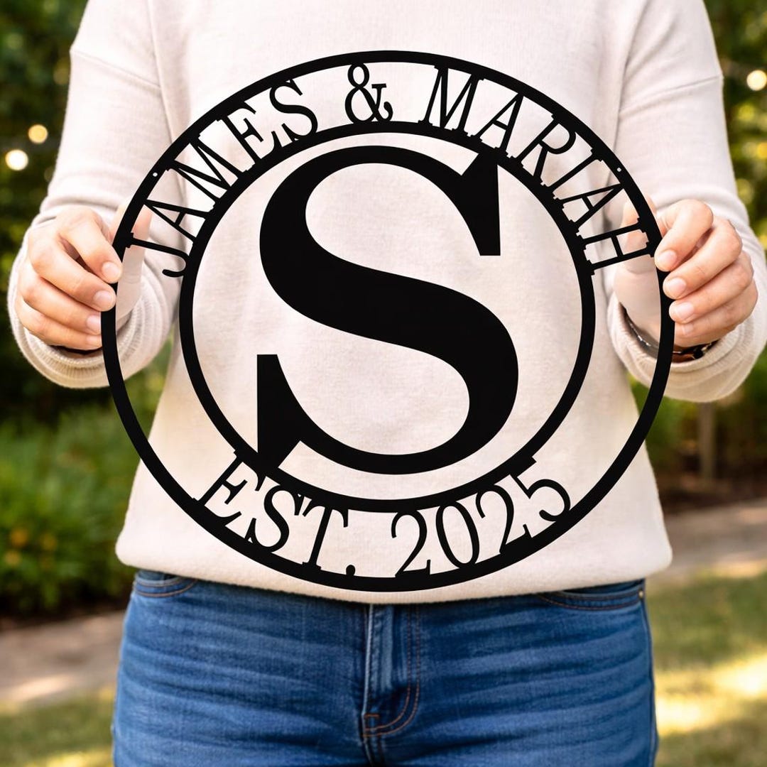 Personalized Metal Last Name Sign - Custom Monogram Wall Decor - Etsy