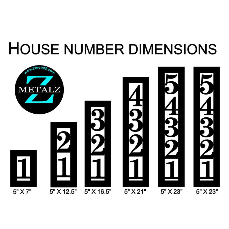 Building Numbers Custom Vertical Metal Address Sign - Powder Coated House Numbers - Etsy