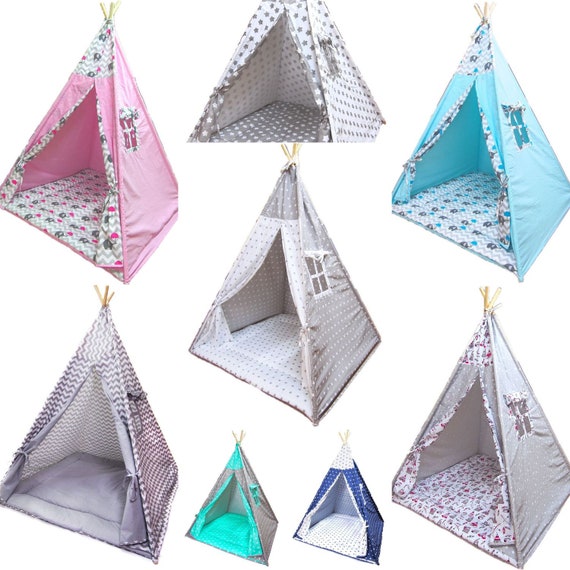 Large High 160 Cm Cotton Canvas Kids Teepee Tent Childrens Wigwam Indoor Outdoor Play House Etsy UK
