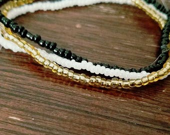 Pulsera de cuentas pequeñas; Vistoso; 5 por juego;