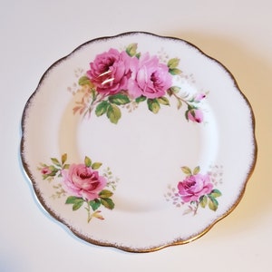 Vintage (1950s) Royal Albert American Beauty SnackPlate-SidePlate-SaladPlate-Breadplate-Dinnerplates-Eatingplate-Ceramic-Stoneware-BoneChina