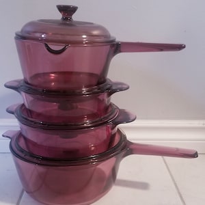 8 Pieces Set of Lidded Pyrex Vision Corning Ware-cooking Sets