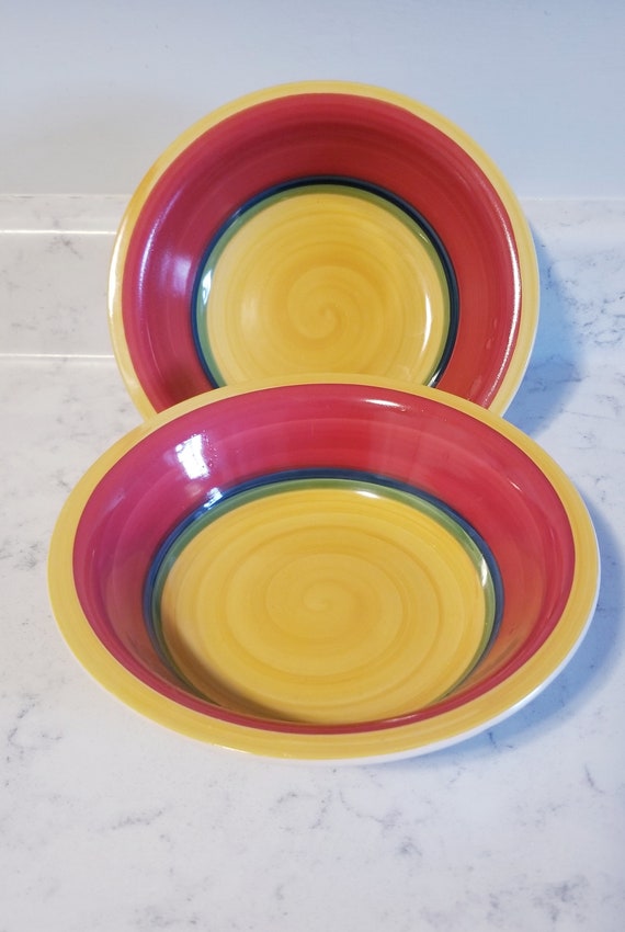 2 platos pintados a mano de Royal Norfolk Tazones de cereales