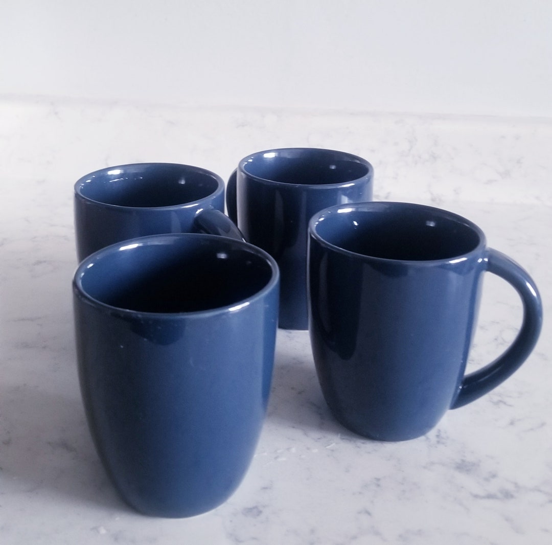 ヴィンテージ コレール ストーンウェア マグカップ ネイビーブルー 10