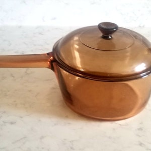 Vintage(1980s)Corning Vision,Cooking Pot,Dinnerware,Eating Plate,Serving Plate,Covered Casserole Skillet,Sauce Pan,Corning France 1.5 Liters