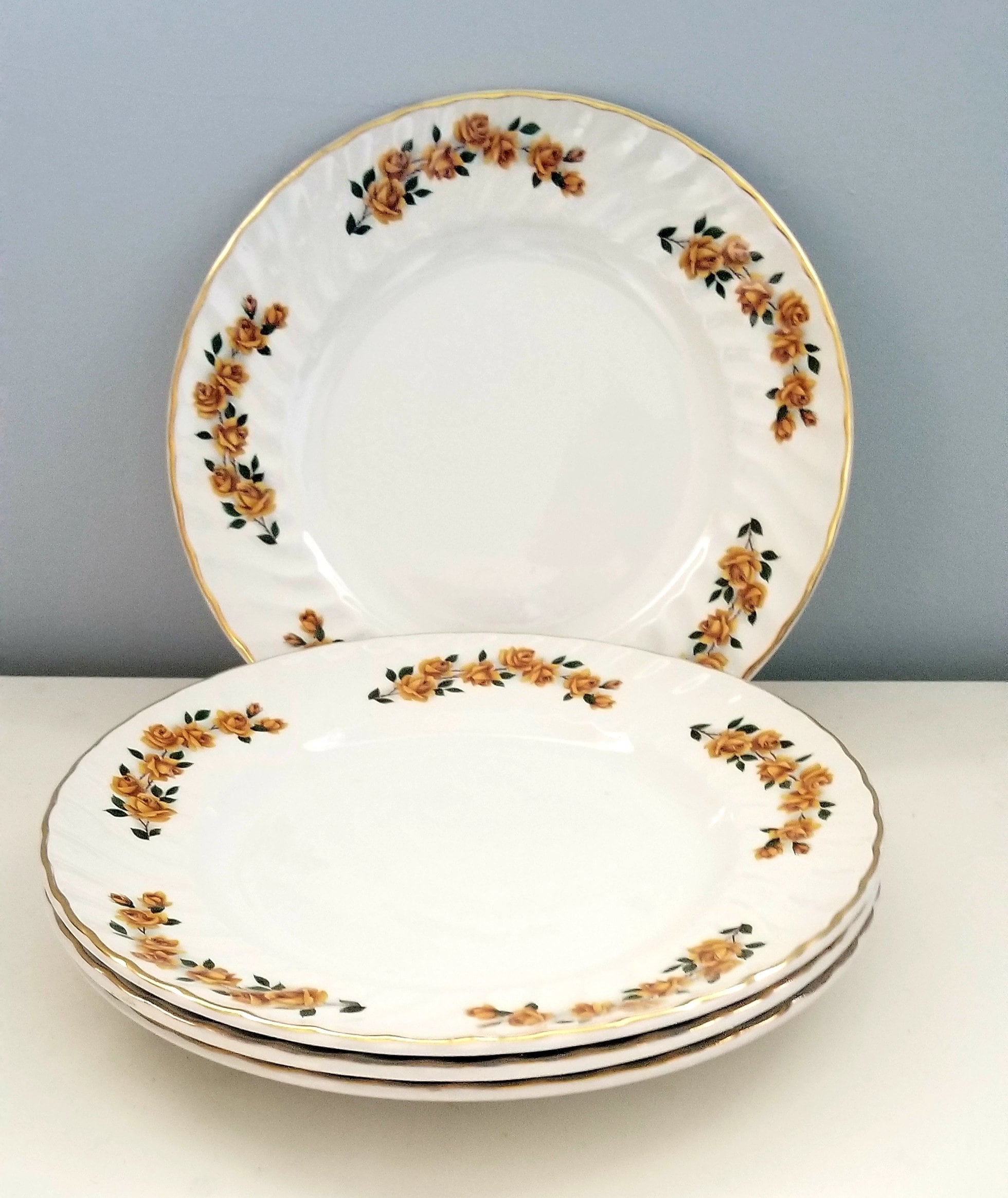 Rose Ridgeway England 4 Vintage Ridgeway Jewel Rose Ironstone England Dinner Plates-eating ...