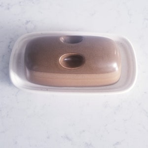 Vintage Mikasa Potters Covered Butter Dish- Cheese Dome-Dinnerware-Porclain-Made in Japan