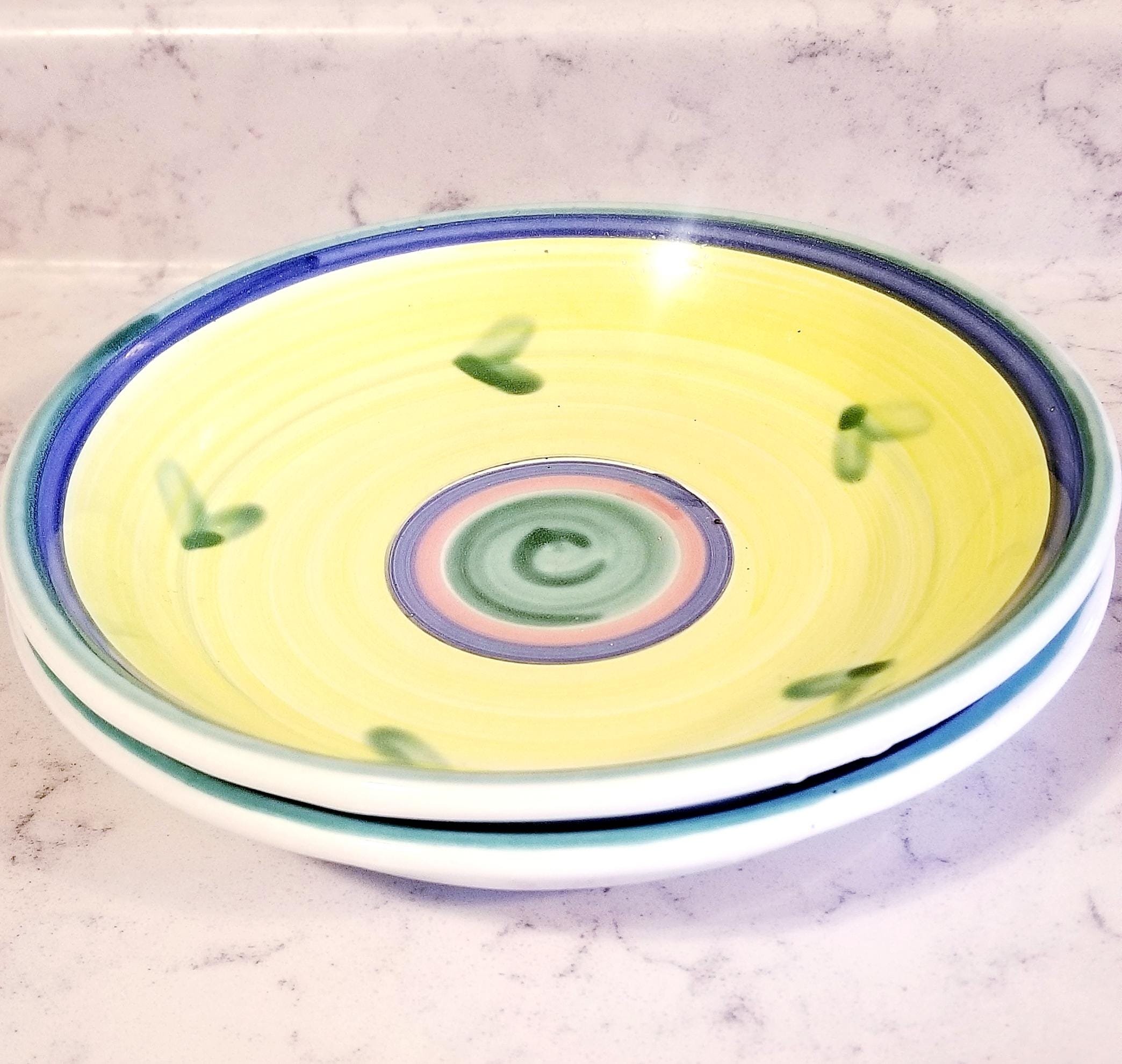 CALECA 皿 caleca ヴィンテージ プレート Vintage Caleca Carousel Salad Plate: Hand-painted Italian Pottery