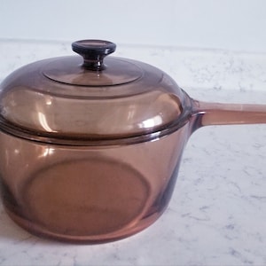 Vintage(1980s)Corning Vision-Cooking Pot-Dinnerware-Eating Plate-Serving Plate-Covered Casserole Skillet-Sauce Pan-Corning France 2.5 Liters