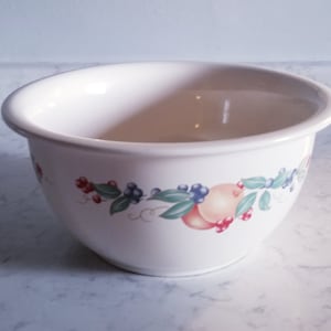 Vintage (1980s) Corelle Abundance Fruits Mixing Bowl-Serving Bowl-Ceramic-Plate-Porclain-Dish-Dinnerware-Stoneware-Corningware 3 qt/ 2.85 L