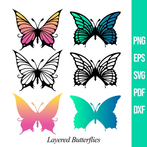 Silhouette cut file for cutting machines 18 Butterflies svg set butterflies design svg butterfly cut file svg dxf butterflies bundle svg