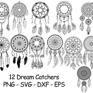 DreamCatcher SVG Bundle, attrape-rêves SVG, attrape-rêves png, DreamCatcher pour Cricut, clipart DreamCatcher
