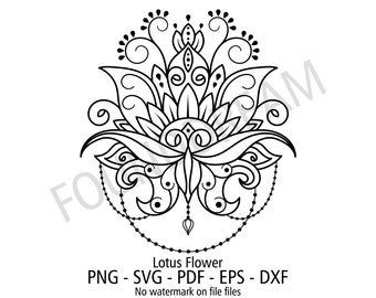Lotus Flower SVG Cut File: Namaste Clipart (Digital Download)