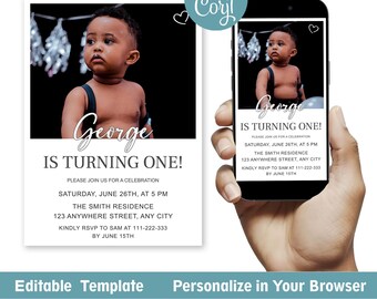 Editable Kids Birthday Invitation Template: Digital Download (Corjl)