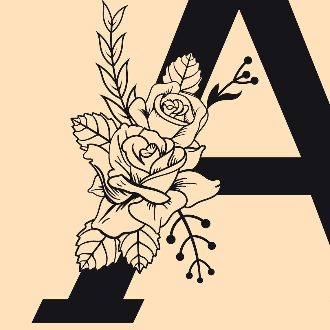 Florales Alphabet SVG Bundle SVG Buchstaben mit Blumen Etsy Schweiz