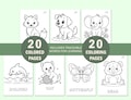 20 Cute Animal Coloring Book for Toddlers, Kids Coloring Pages with Color Guide, Preschool Educational Worksheets, Instant Digital Download product logo