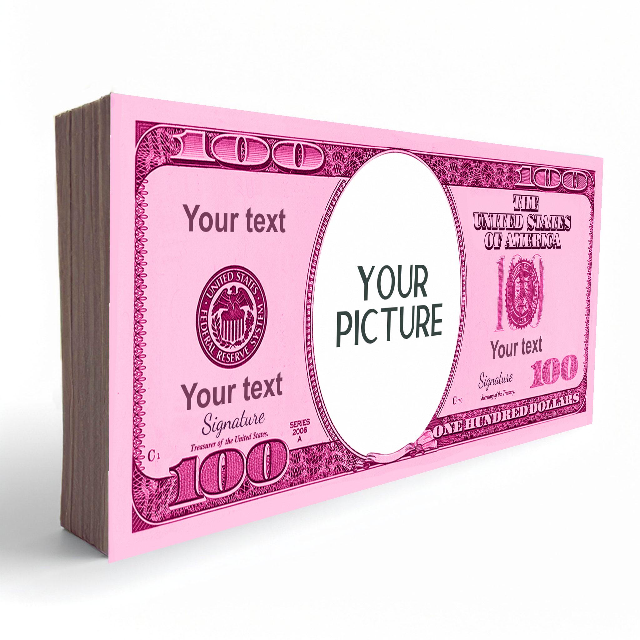 Custom Pink Hundred Dollar Play Money, Personalized Party Favor ...