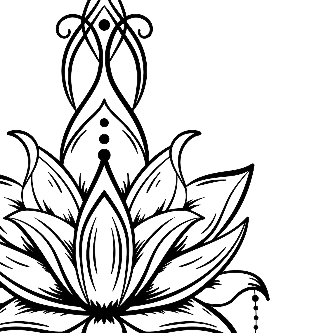 Lotus svg cut file Lotus flower clip art Silhouette cut | Etsy