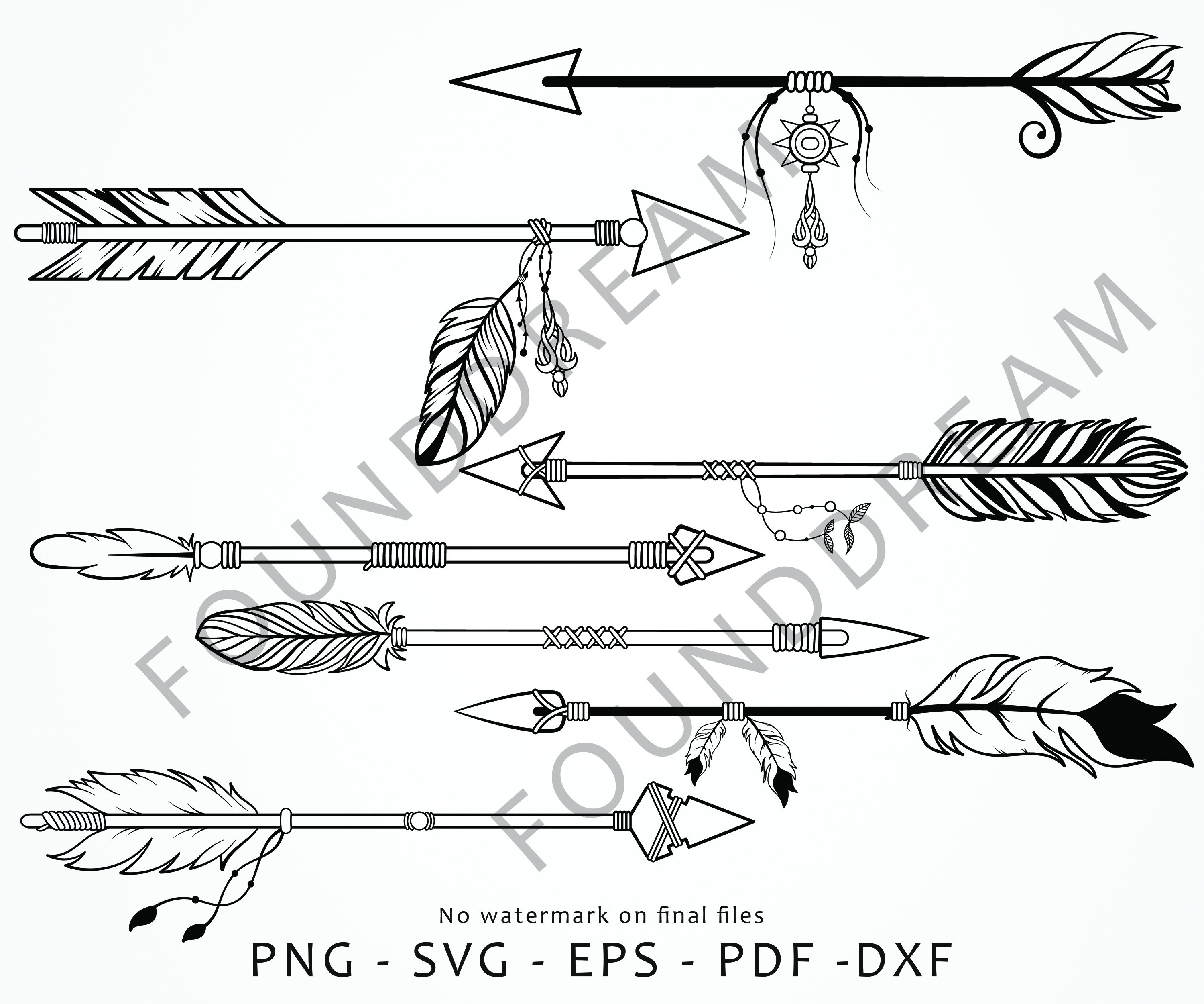 Boho Arrow SVG Boho Arrow Clipart Arrow SVG File Tribal Etsy Canada