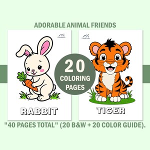 Set of printable preschool worksheets with various animals including a monkey, owl, penguin, puppy, horse, and kangaroo. Simple bold lines perfect for markers, crayons, or colored pencils.