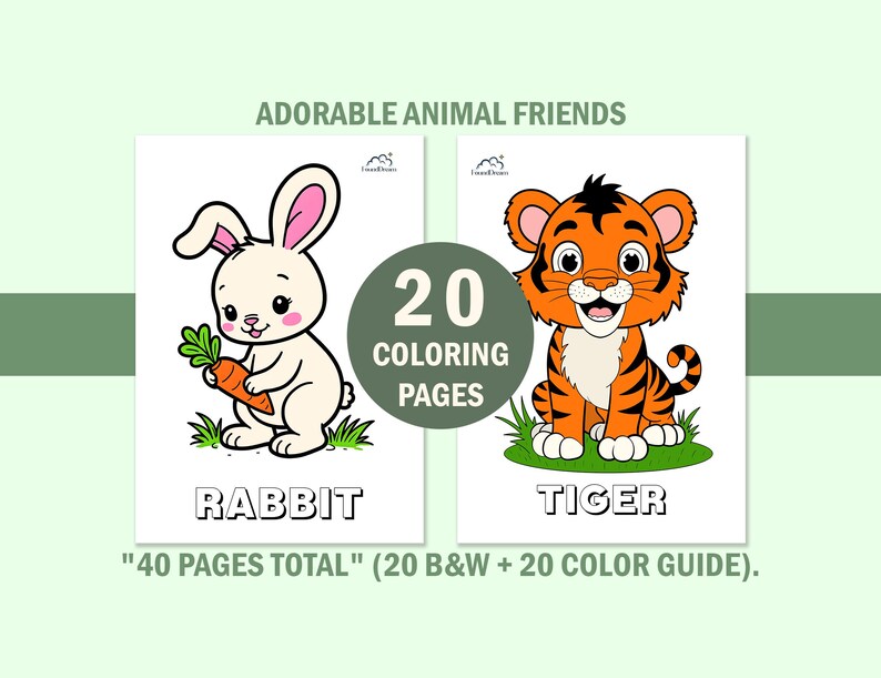 Set of printable preschool worksheets with various animals including a monkey, owl, penguin, puppy, horse, and kangaroo. Simple bold lines perfect for markers, crayons, or colored pencils.