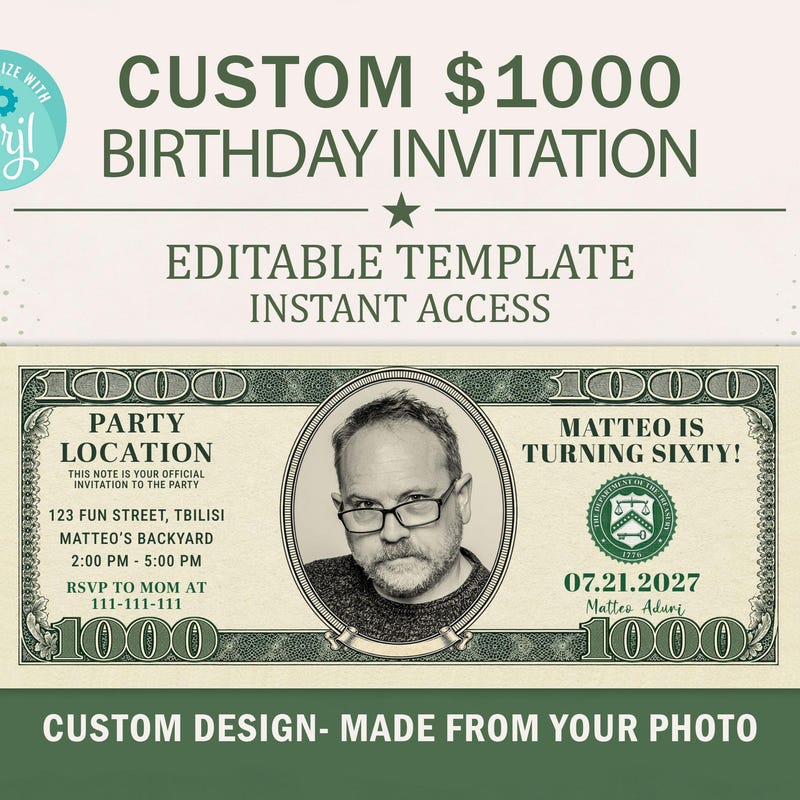 $1000 Dollar Bill - Etsy