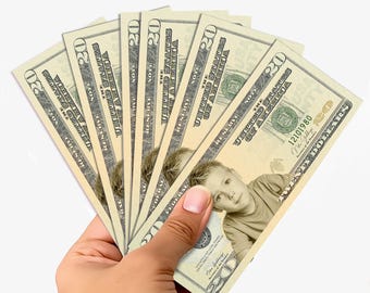 Custom Face on 20 Dollar Bill, Personalized Play Money I Design For You, 20th Birthday Gag Gift, Kids Reward Classroom Cash, Digital File