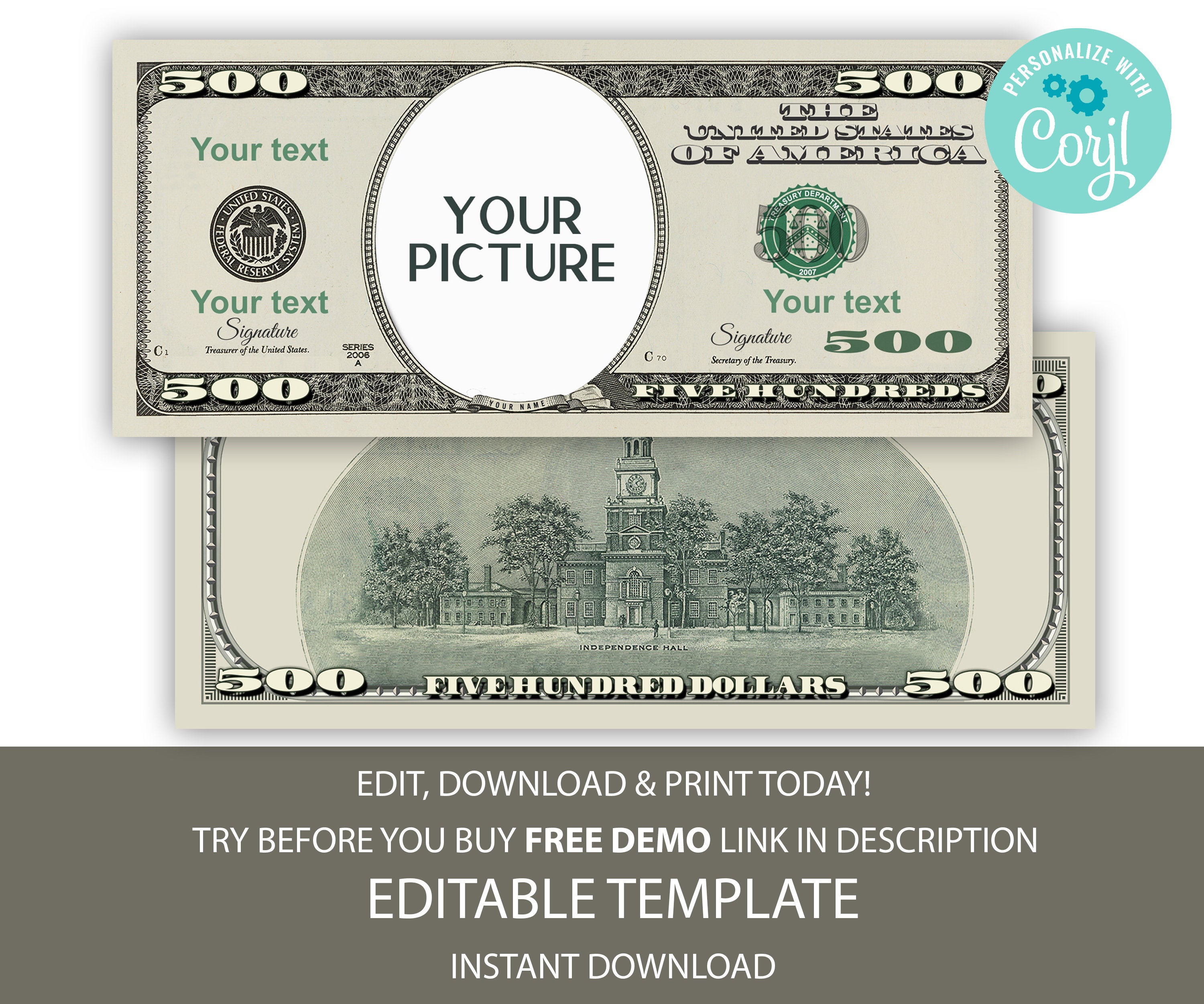 Your Face on Money Edible Cake Topper Image, 100 Dollar Bill Face Cake,  Money Face Cake, Your Photo Money Cake, Edible Money Image, 5 10 20