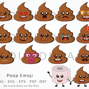 Poop Emoji SVG, Poop Emoji Svg Bundle, Poop Emoji Clipart, Poop svg, Poop Cut Files, Poop Emoji Cut Files, Cute Poop Emoji, toiletpapier svg
