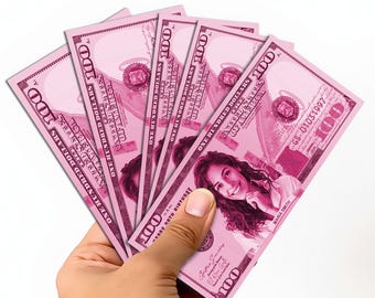 Pink Custom Face on 100 Dollar Bill, Personalized Photo Money for Birthday Party Favor, Gag Gift for Him Her, Digital Download