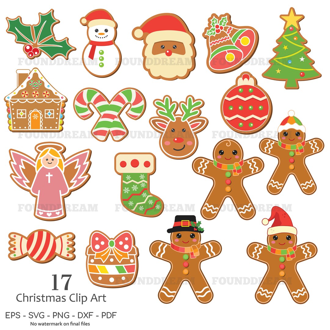 Lebkuchen Clipart Lebkuchen SVG Weihnachtsplätzchen Clipart Etsy Schweiz