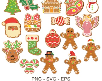 Christmas Gingerbread Cookie SVG – Festive Holiday Clipart Bundle