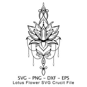Lotus Flower SVG Cut File: Mandala, Zen Yoga, Bohemian Design (Digital Download