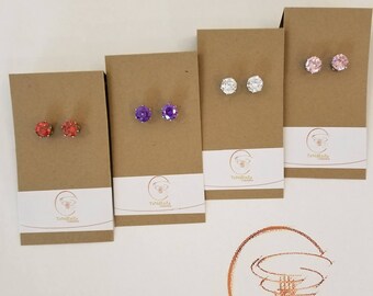 Cubic Zirconia Round Stud Earring